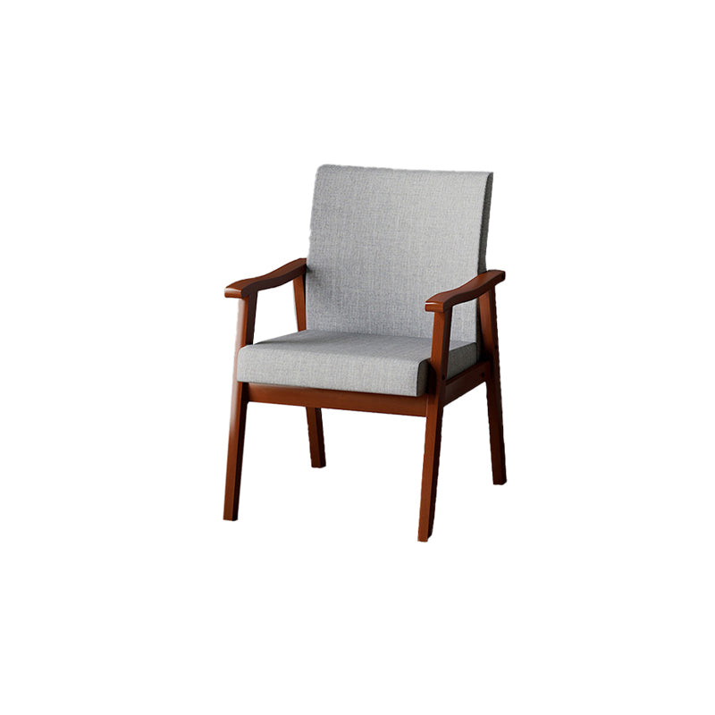 Mid-century Modern Rubberwood Solid Wood Frame Basic Four Leg Accent Armchair