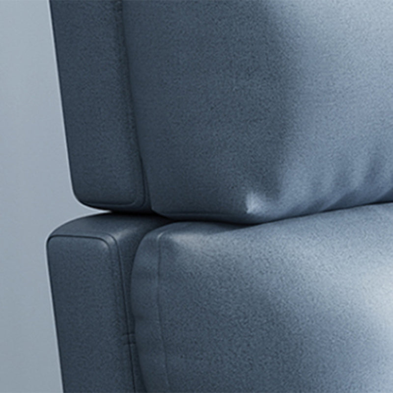 Contemporary Bonded Leather Tufted Cushions with Ottoman Lounge Accent Chair