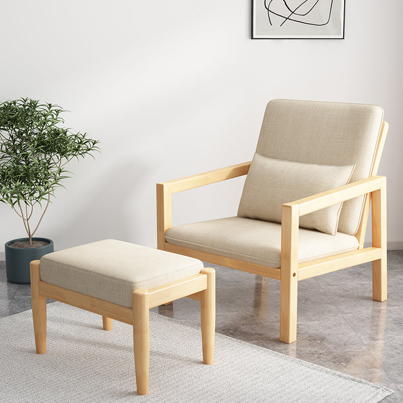 Nordic Style Wood Arms Included with Cushion Lounge Accent Chair