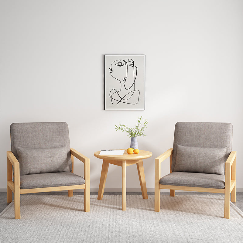 Nordic Style Wood Arms Included with Cushion Lounge Accent Chair