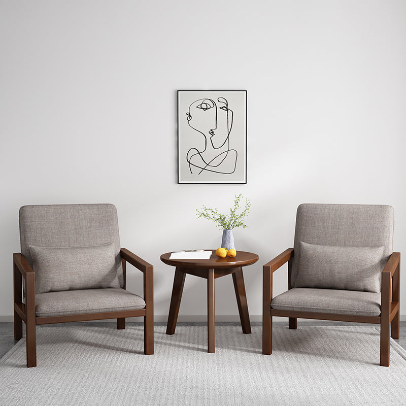 Nordic Style Wood Arms Included with Cushion Lounge Accent Chair