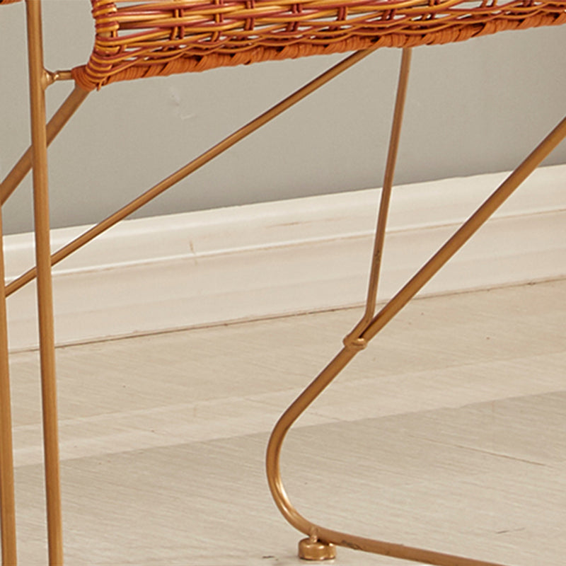 Mid-centuryl Modern Style Arms Included Woven Back Sled Accent Armchair