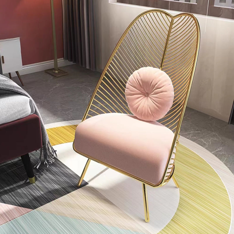 Glam 23.6" Wide Pillow Back Metal Frame 4 Legs Armless Chair