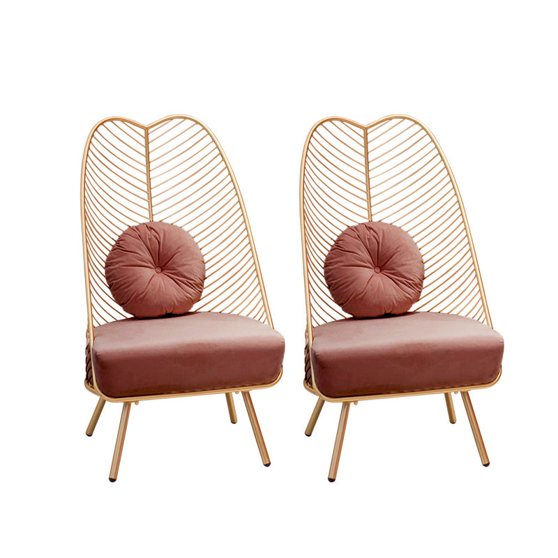 Glam 23.6" Wide Pillow Back Metal Frame 4 Legs Armless Chair