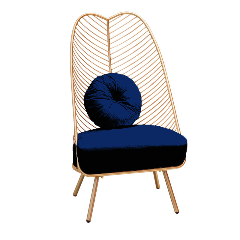 Glam 23.6" Wide Pillow Back Metal Frame 4 Legs Armless Chair