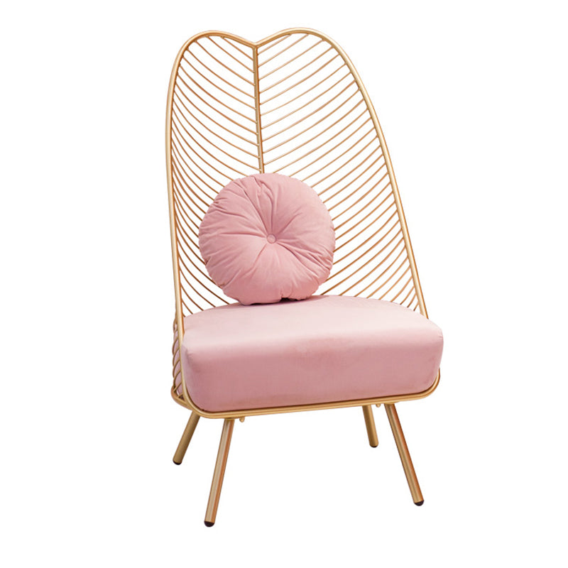 Glam 23.6" Wide Pillow Back Metal Frame 4 Legs Armless Chair