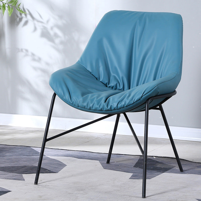 Industrial 23.6"Wide PU Leather Fixed Back Sponge Armless Chair