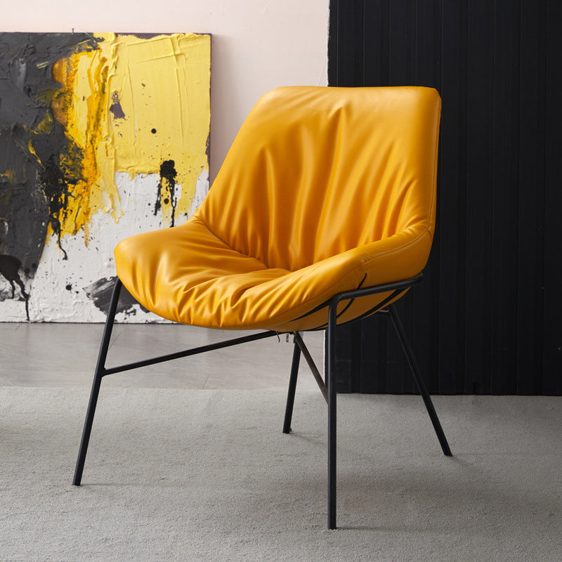 Industrial 23.6"Wide PU Leather Fixed Back Sponge Armless Chair