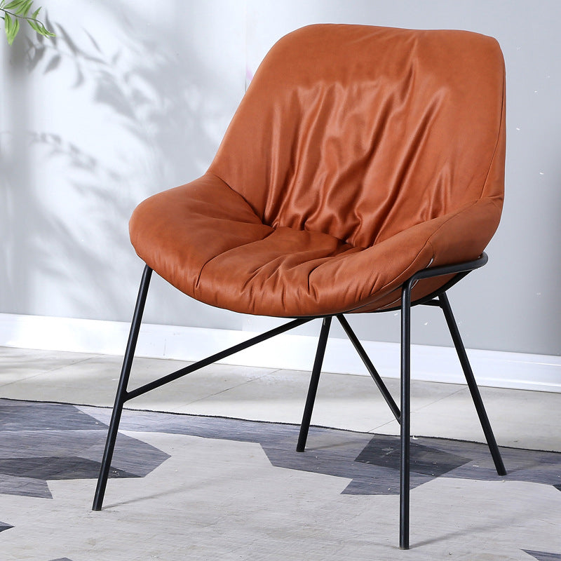 Industrial 23.6"Wide PU Leather Fixed Back Sponge Armless Chair