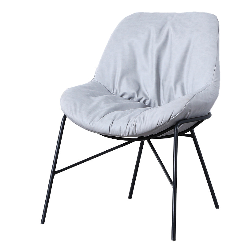 Industrial 23.6"Wide PU Leather Fixed Back Sponge Armless Chair