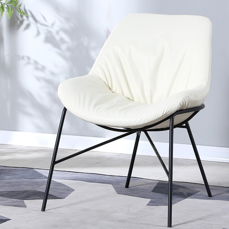 Industrial 23.6"Wide PU Leather Fixed Back Sponge Armless Chair