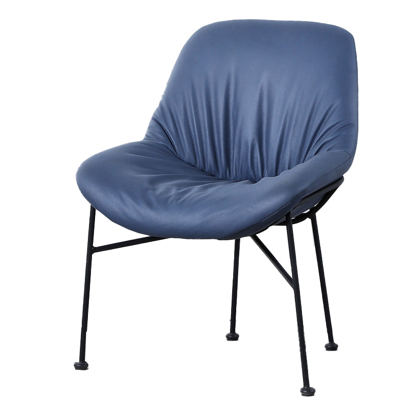 Industrial 23.6"Wide PU Leather Fixed Back Sponge Armless Chair