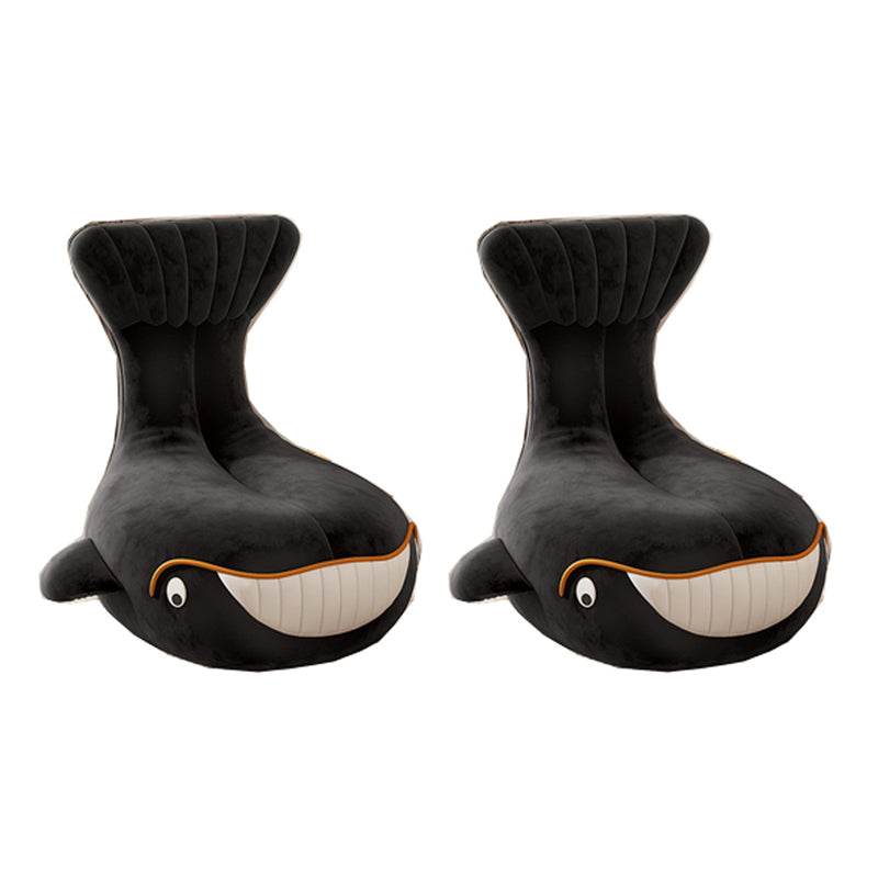 Nordic Style Armless Sponge Cushion Filled Parsons Chair with Cushioned Backrest