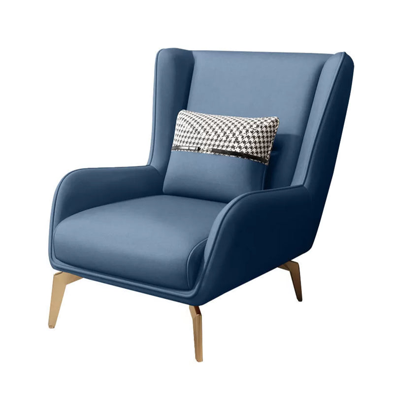 Modern Style Leather Armrest Fixed Back Upholstered Arm Chair