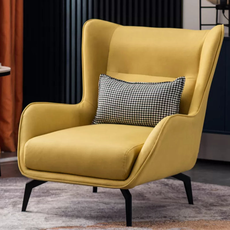 Modern Style Leather Armrest Fixed Back Upholstered Arm Chair