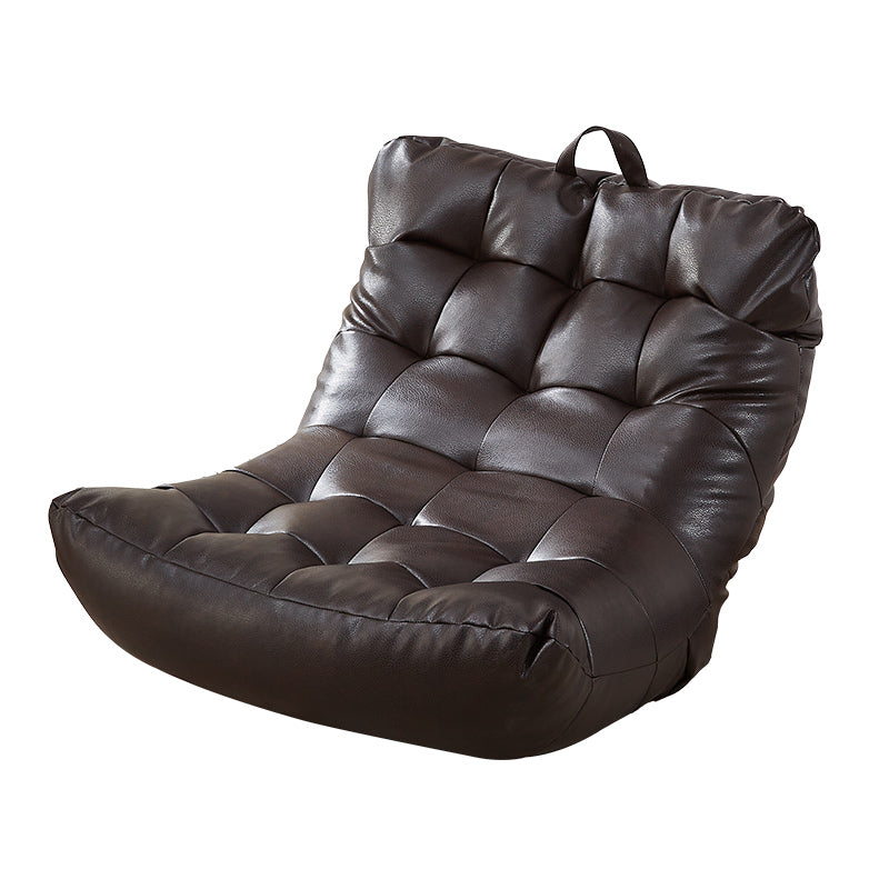 Scandinavian Style Single Sofa Chair PU Leather Fixed Backed Armless Chair