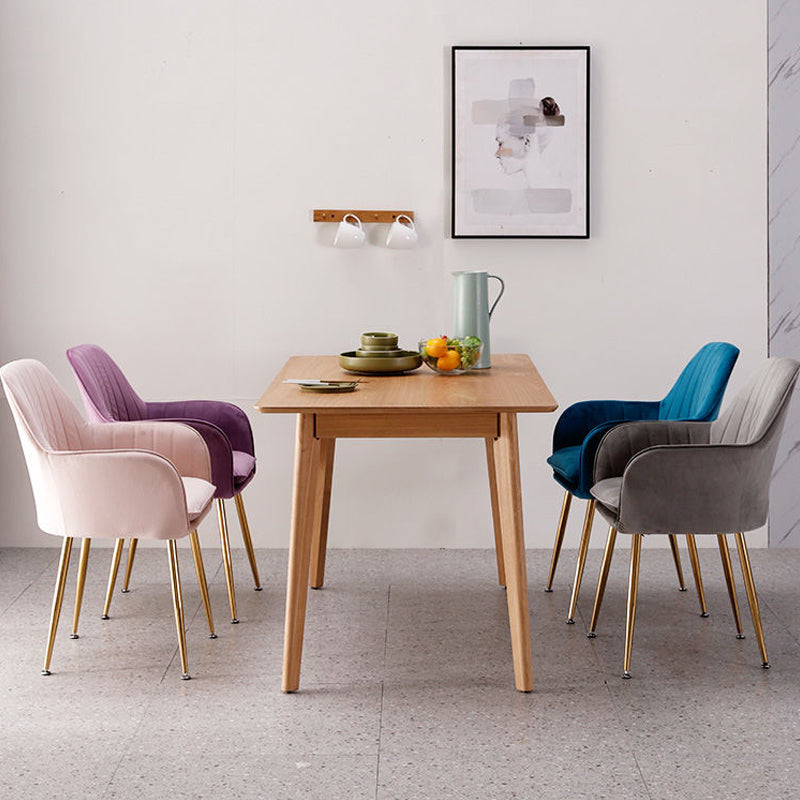 Modern Style Cloth Overturning Armrest Fixed Backrest Metal Arm Chair