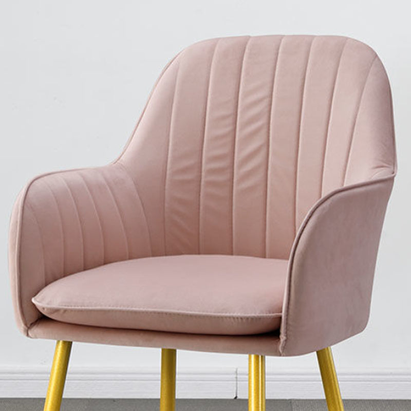 Modern Style Cloth Overturning Armrest Fixed Backrest Metal Arm Chair