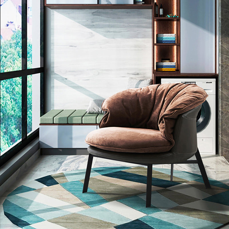 Modern Style Fabric Armrest Cushioned Against Black Arm Chair