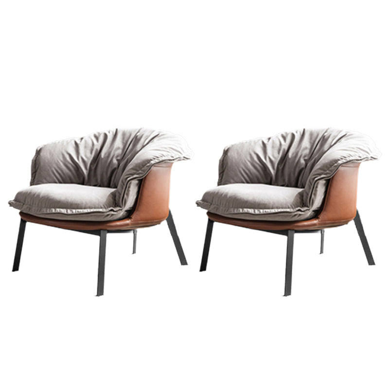 Modern Style Fabric Armrest Cushioned Against Black Arm Chair