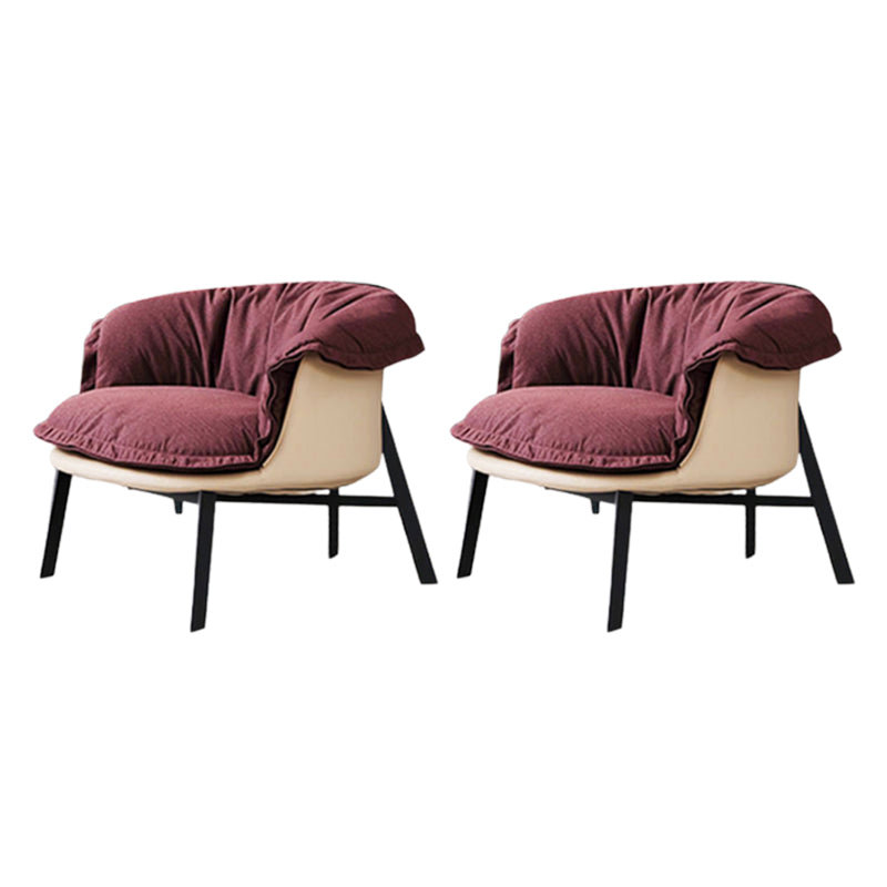 Modern Style Fabric Armrest Cushioned Against Black Arm Chair