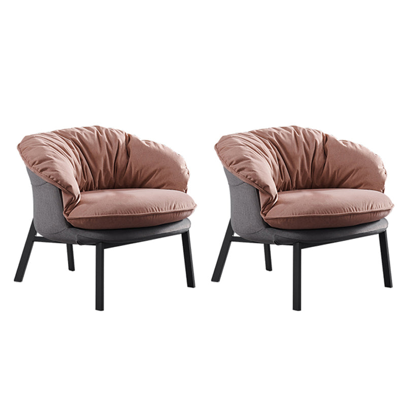 Modern Style Fabric Armrest Cushioned Against Black Arm Chair