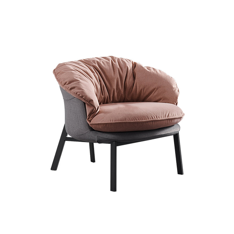 Modern Style Fabric Armrest Cushioned Against Black Arm Chair