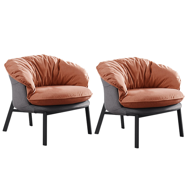 Modern Style Fabric Armrest Cushioned Against Black Arm Chair