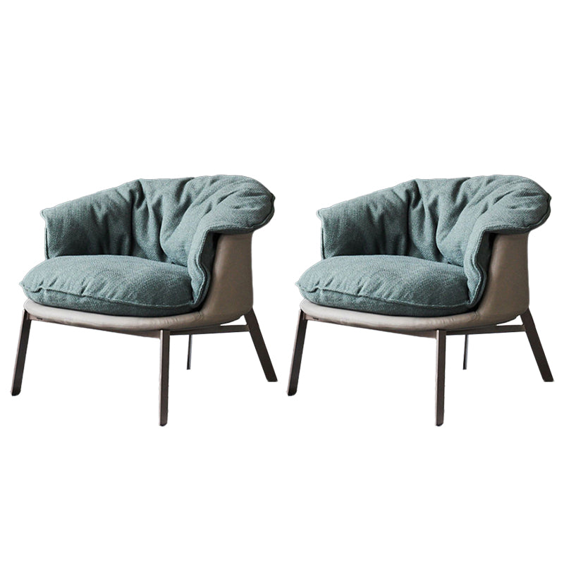 Modern Style Fabric Armrest Cushioned Against Black Arm Chair