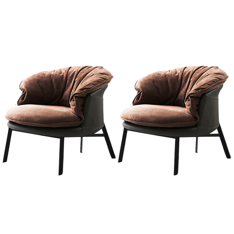 Modern Style Fabric Armrest Cushioned Against Black Arm Chair