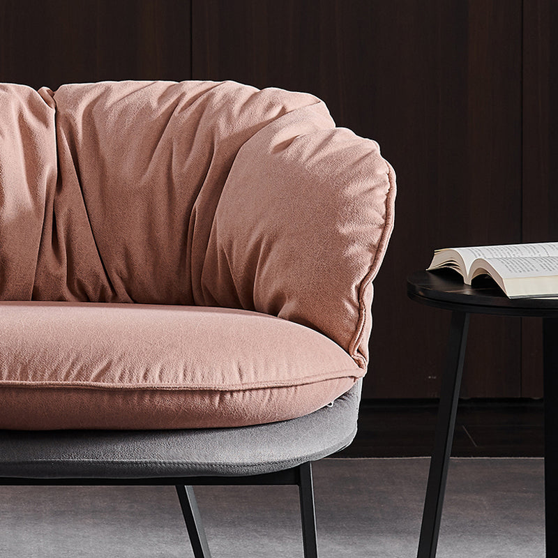 Modern Style Fabric Armrest Cushioned Against Black Arm Chair