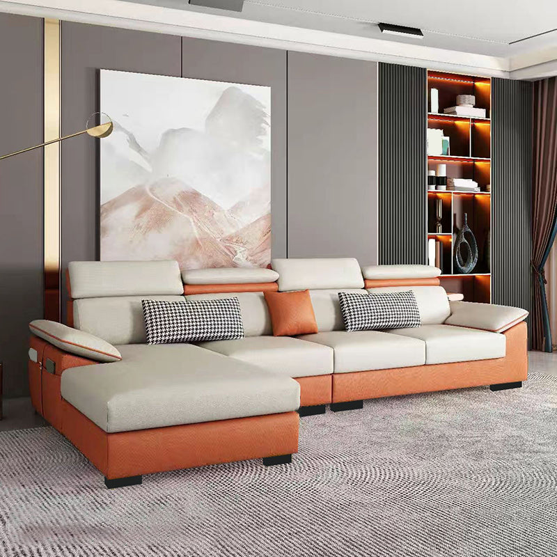 Contemporary Stain-Resistant Faux Leather Cushion Back Sectionals