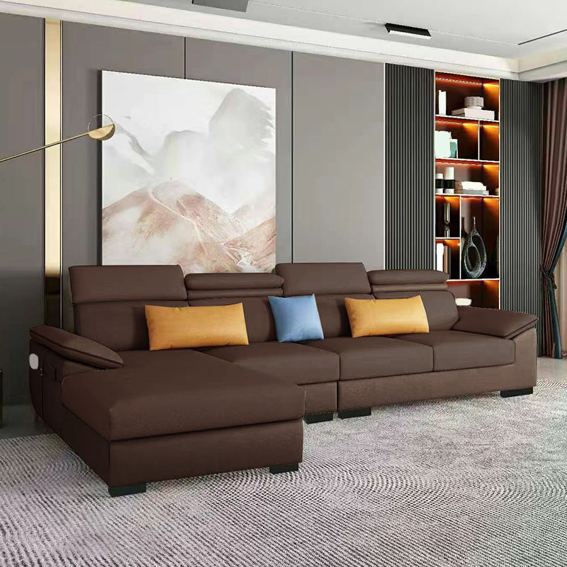 Contemporary Stain-Resistant Faux Leather Cushion Back Sectionals