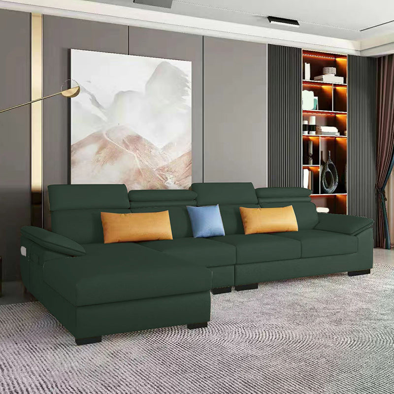 Contemporary Stain-Resistant Faux Leather Cushion Back Sectionals