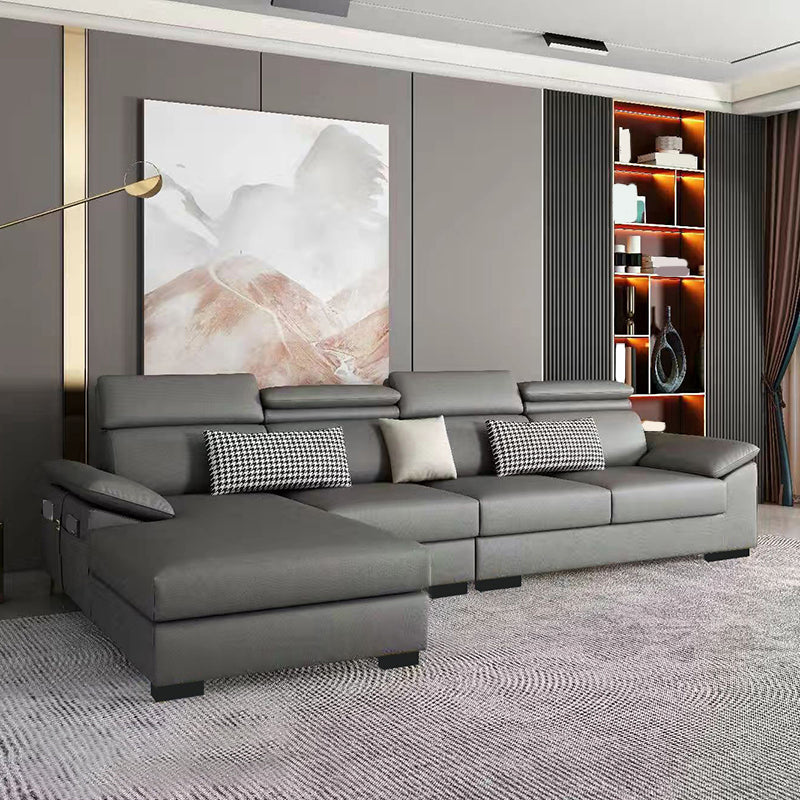 Contemporary Stain-Resistant Faux Leather Cushion Back Sectionals