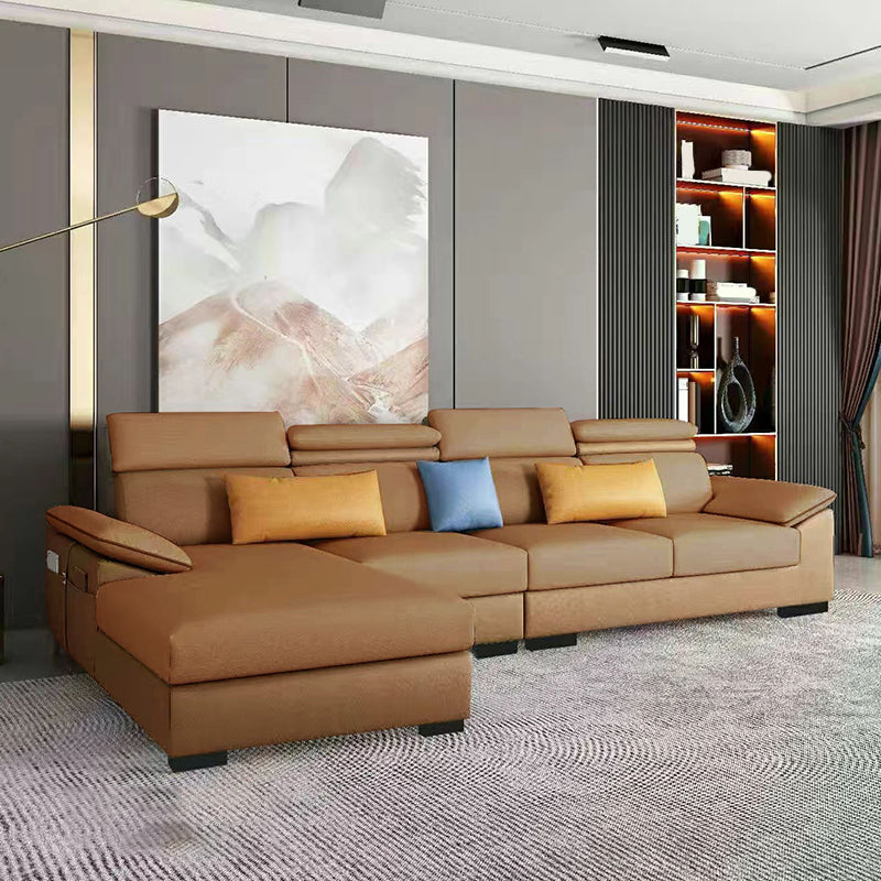 Contemporary Stain-Resistant Faux Leather Cushion Back Sectionals