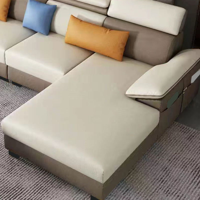 Contemporary Stain-Resistant Faux Leather Cushion Back Sectionals
