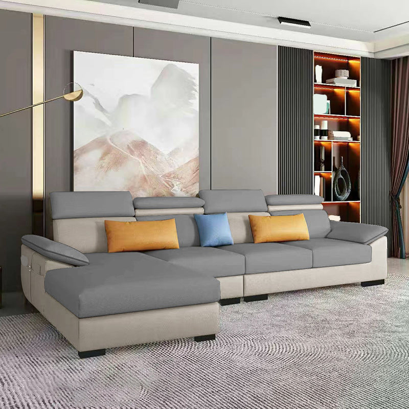 Contemporary Stain-Resistant Faux Leather Cushion Back Sectionals