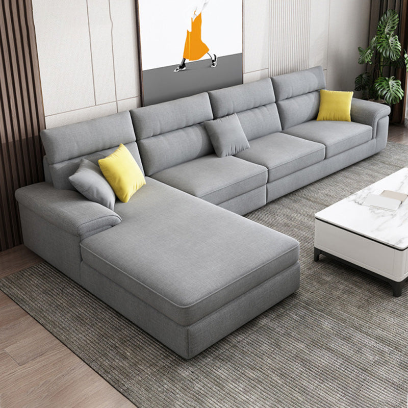 Contemporary 4-seater Fabric Sectional 125.98" W Pillow Top Arm