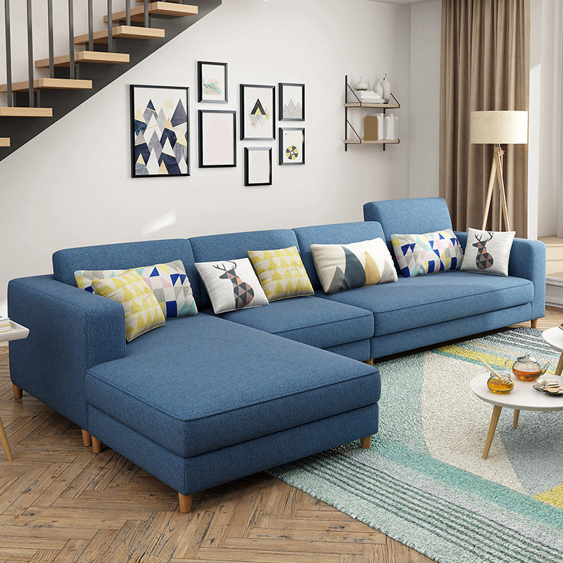 129.92" L Linen Washable Sectional Square Arm Sectional for Living Room