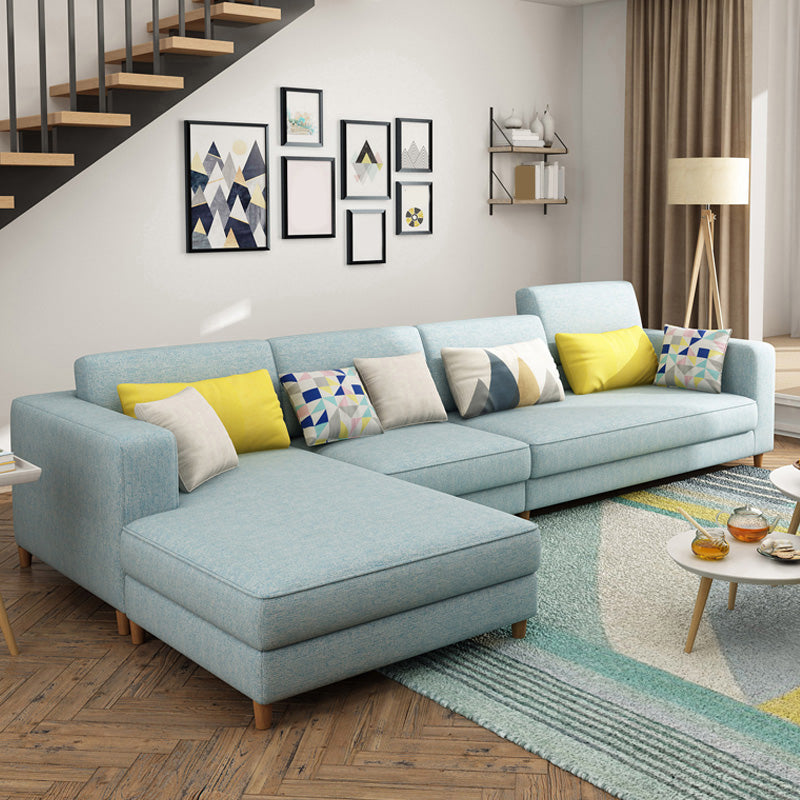 129.92" L Linen Washable Sectional Square Arm Sectional for Living Room