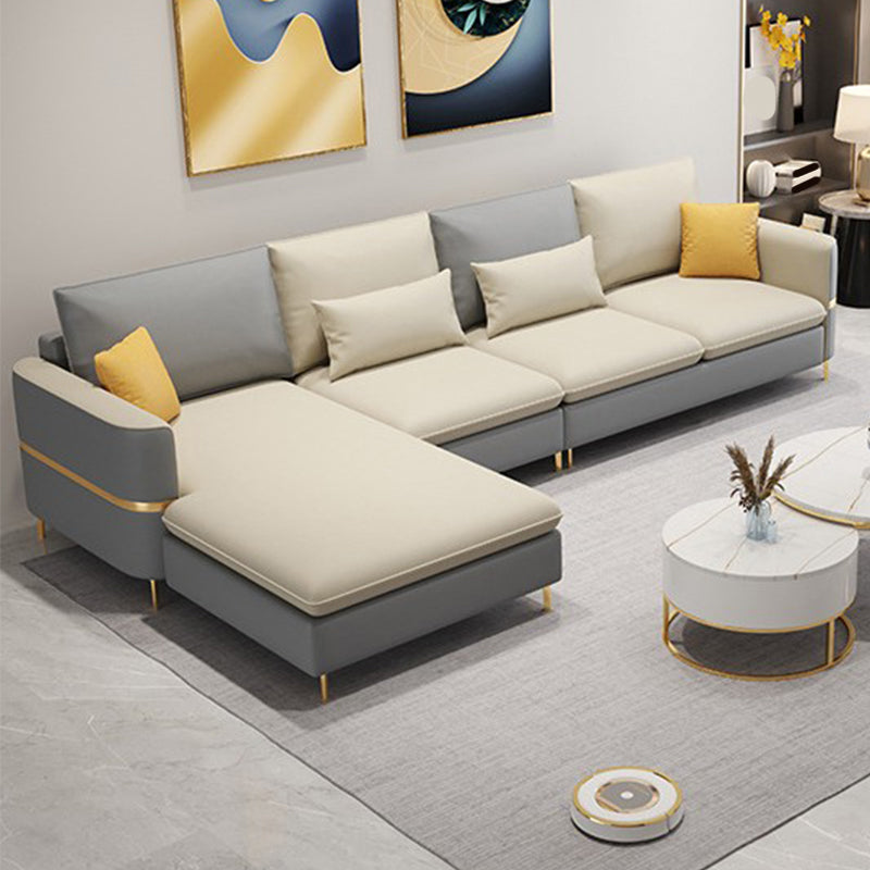 106.29" L Faux Leather Sectional Stain-Resistant Square Arm Sectional