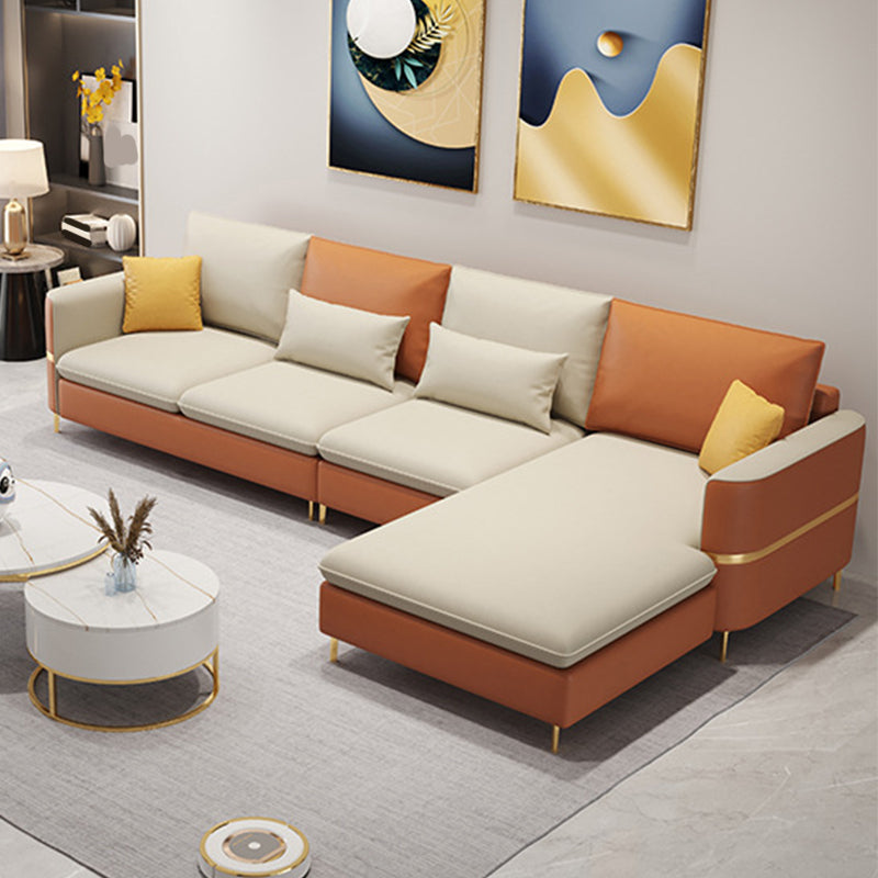 106.29" L Faux Leather Sectional Stain-Resistant Square Arm Sectional