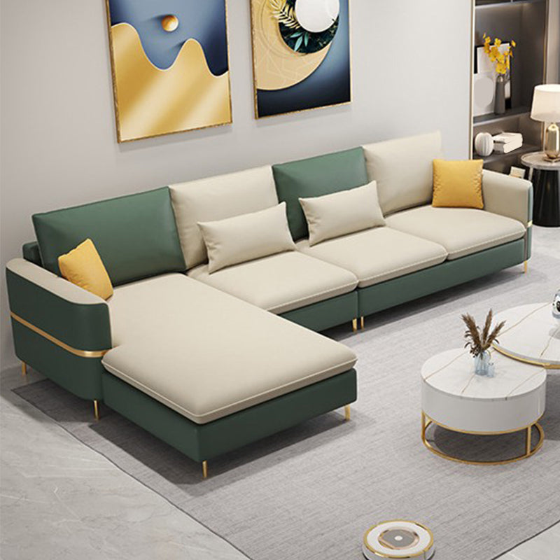 106.29" L Faux Leather Sectional Stain-Resistant Square Arm Sectional