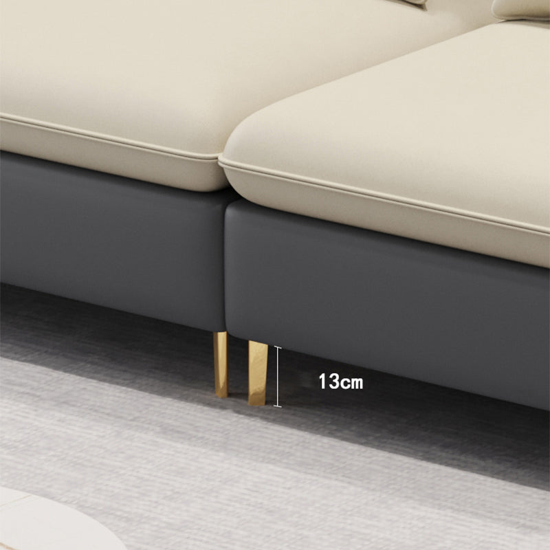 106.29" L Faux Leather Sectional Stain-Resistant Square Arm Sectional