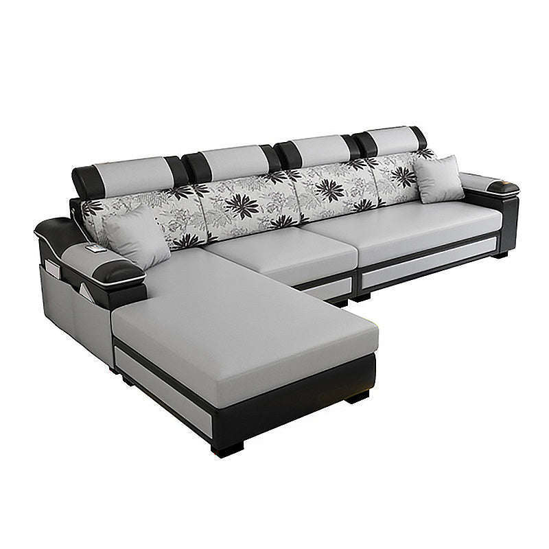 110.23" L Modern Sectional Stain-Resistant Faux leather Sectional