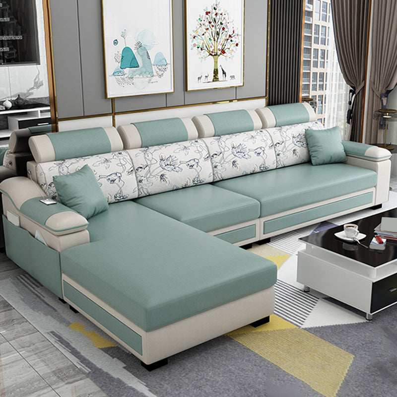 110.23" L Modern Sectional Stain-Resistant Faux leather Sectional
