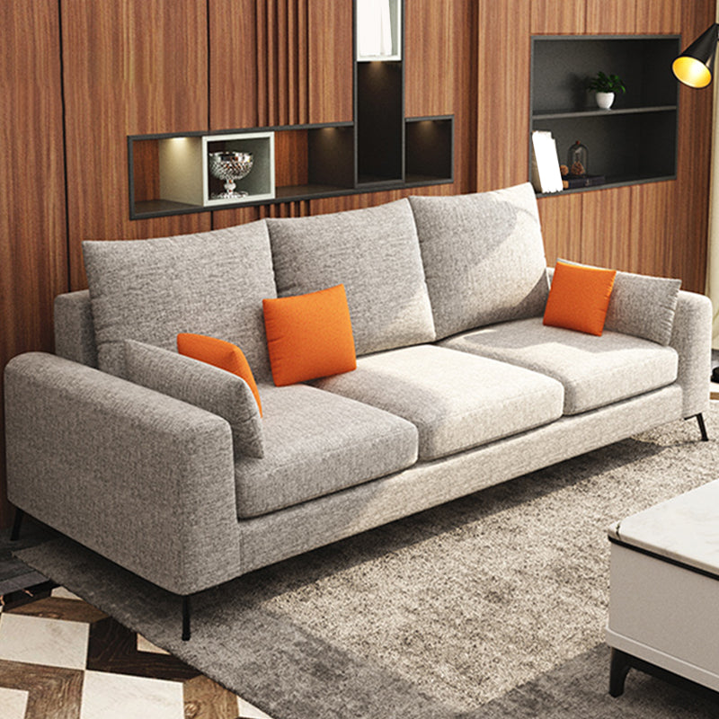 33.46" Tall Modern Linen Sectional/Sofa with Pillowed Back Cushions
