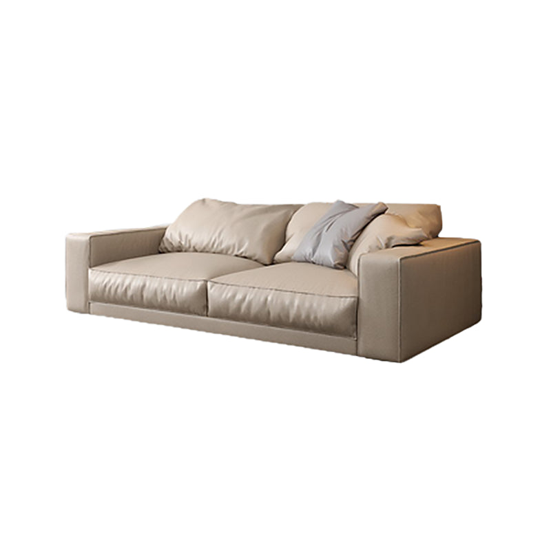 Pillowed Back Cushions Sectional Sofa, Square Arm Sectional Sofa,in Cream22"