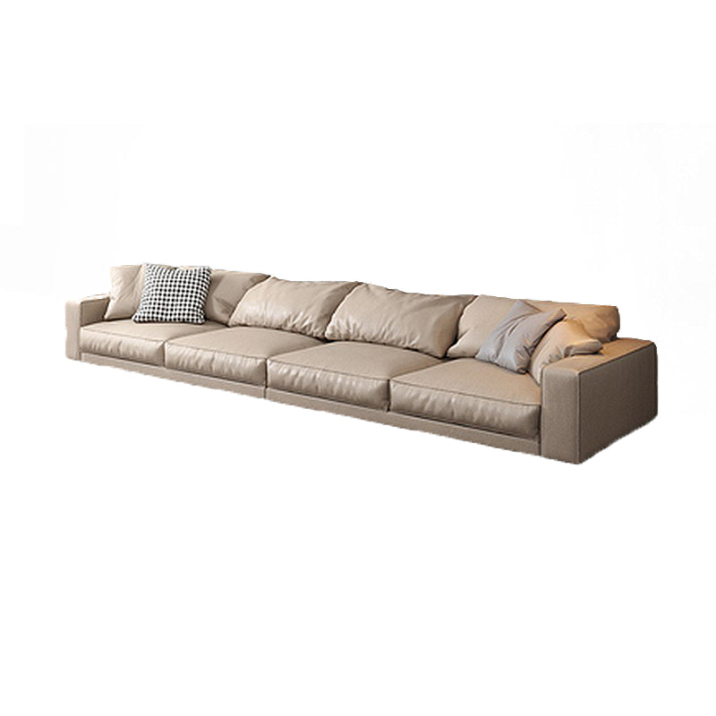 Pillowed Back Cushions Sectional Sofa, Square Arm Sectional Sofa,in Cream22"